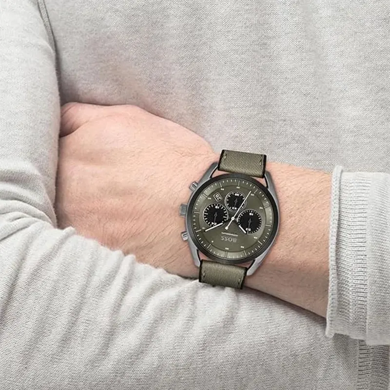 Hugo Boss Top Chronograph Lame Green Men's Watch- 1514092